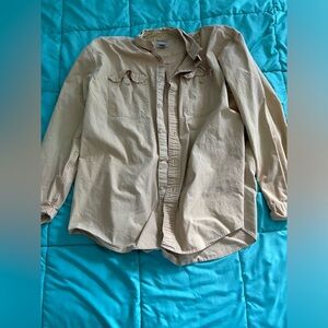GUC LL Bean Men’s Sunwashed Canvas Shirt, Traditional Fit, size XL, Chamois